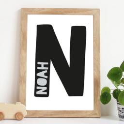 Personalised Initial Print, Boys Nursery Prints, Name Wall Art, Bedroom Decor, Girls Decor - thumbnail 1