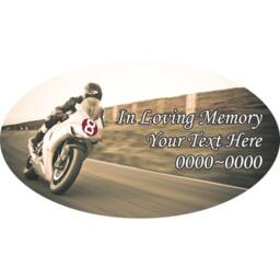 Street Bike Moto in Loving Memory Full Color Oval 003 Custom Vinyl Wall Decal Or Car Sticker - Ilmfullcoloroval003Et