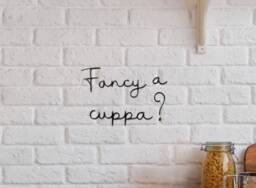 Fancy A Cuppa Wall Sign Wire Words Kitchen Art Decor, Metal Decor Gift, Coffee Tea Lover Gift Housewarming - thumbnail 1