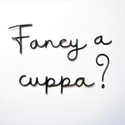 Fancy A Cuppa Wall Sign Wire Words Kitchen Art Decor, Metal Decor Gift, Coffee Tea Lover Gift Housewarming - thumbnail 2