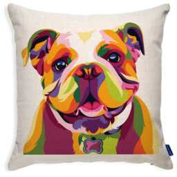 Dog Cushion Cover Puppy Throw Pillow Custom Dogs Bed Decor New Pooch Birthday Gift Colourful Pop Art Retro Epd - thumbnail 3