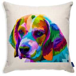 Dog Cushion Cover Puppy Throw Pillow Custom Dogs Bed Decor New Pooch Birthday Gift Colourful Pop Art Retro Epd - thumbnail 2