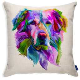 Dog Cushion Cover Puppy Throw Pillow Custom Dogs Bed Decor New Pooch Birthday Gift Colourful Pop Art Retro Epd - thumbnail 4