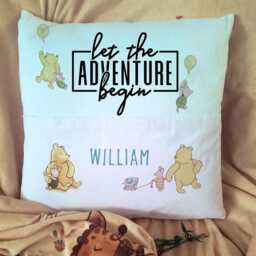 Personalised Pooh Bear Piglet Pocket Pillow Kids Bedroom Decoration, Baby Shower Gift - thumbnail 4