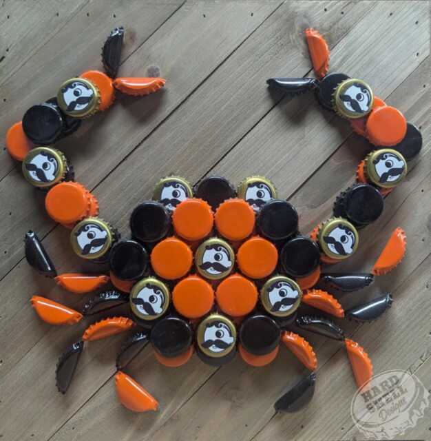 O's & Natty Boh Beer Bottle Cap Crab Wall Art National Bohemian Baltimore Orioles - image 1