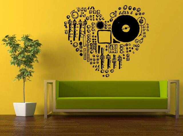 Wall Decal Vinyl Sticker Decals Peal & Stick Cheap Free Shipping Dj Mixer Record Player Music L441 - image 1