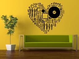 Wall Decal Vinyl Sticker Decals Peal & Stick Cheap Free Shipping Dj Mixer Record Player Music L441 - thumbnail 1