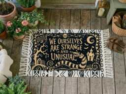 Beetlejuice Inspired Doormat - Strange Unusual Gothic Halloween Coir Rug Spooky Home Decor