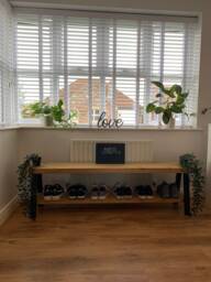 A Frame Bench With Shelf L Shoe Rack Chunky Timber 13 Oil Colours