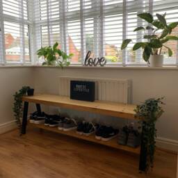 A Frame Bench With Shelf L Shoe Rack Chunky Timber 13 Oil Colours - thumbnail 3