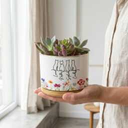 Personalized Pet Plant Pot, Memorial Gift, Cat Name Planter, Mom Dog Gift - thumbnail 3