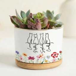 Personalized Pet Plant Pot, Memorial Gift, Cat Name Planter, Mom Dog Gift