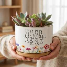 Personalized Pet Plant Pot, Memorial Gift, Cat Name Planter, Mom Dog Gift - thumbnail 2