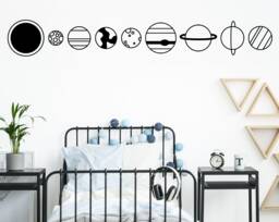 Planet Wall Decals - Outer Space Decals, Kids Room Decor, Nursery Art, Bedroom Sun Decal, Earth Decal - thumbnail 1