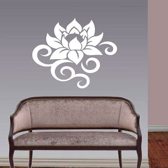 In-Style Decals Wall Vinyl Decal Home Decor Art Sticker Lotus Flower Abstract Floral Pattern Yoga Studio Room Removable Mural Design 87 - image 1
