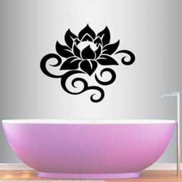 In-Style Decals Wall Vinyl Decal Home Decor Art Sticker Lotus Flower Abstract Floral Pattern Yoga Studio Room Removable Mural Design 87 - thumbnail 2