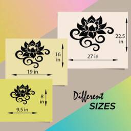 In-Style Decals Wall Vinyl Decal Home Decor Art Sticker Lotus Flower Abstract Floral Pattern Yoga Studio Room Removable Mural Design 87 - thumbnail 3