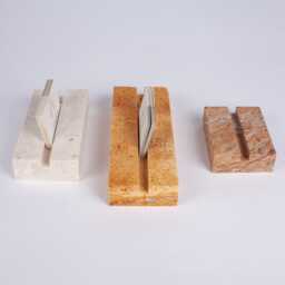 Travertine Card Holder With 10mm Wide Slot, Business Holder, Rustic & Sign Multiple Name Tag - thumbnail 2