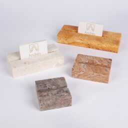 Travertine Card Holder With 10mm Wide Slot, Business Holder, Rustic & Sign Multiple Name Tag - thumbnail 3