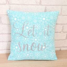 Snowflake Throw Pillow~Let It Snow Christmas Cushion~Turquoise Pillow~Winter Decor~Seasonal Decor~Livingroom Decoration~Snowflake White - thumbnail 2