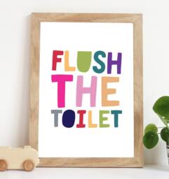 Splish Splash Print, Kids Bathroom Prints, Wall Art, Sign, Decor, Rainbow Home Decor - thumbnail 1