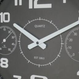 Large Silver & Gold Industrial Themed Clock - thumbnail 3