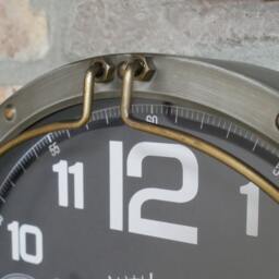Large Silver & Gold Industrial Themed Clock - thumbnail 4