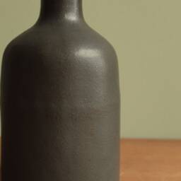 Handmade Ceramic Bottle Or Vase, Black Vase, Liquor Bottle, Flower Decorative Piece, Stoneware Ceramic Total Black - thumbnail 3