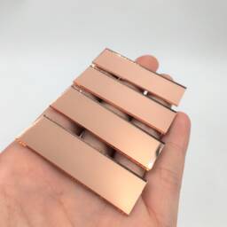 Rectangular 3/8'' X 2'' Rose Gold Small Glass Mirrors, Craft Mirror Bulk 100 Pieces Colored Mosaic Tiles - thumbnail 2