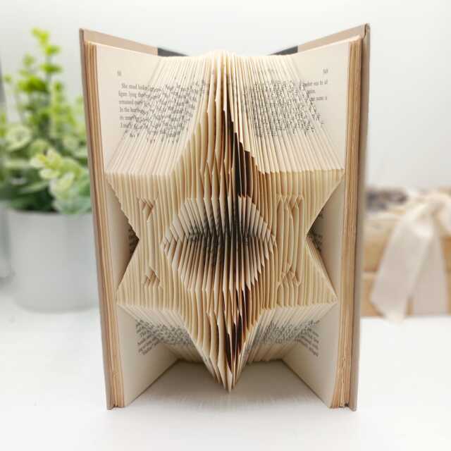 Custom Folded Book Art With Star Of David Gift Idea For Bar Mitzvah & Bat Judaism Related Jewish Holiday Judaica - image 1