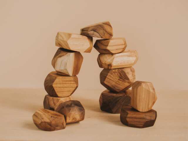 Tumi-Ishi, Wooden Stacking Stones, Toys, Balancing Rock, Montessori Toy, Learning Child Development, Baby Gift - image 1