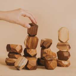Tumi-Ishi, Wooden Stacking Stones, Toys, Balancing Rock, Montessori Toy, Learning Child Development, Baby Gift - thumbnail 4
