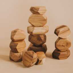 Tumi-Ishi, Wooden Stacking Stones, Toys, Balancing Rock, Montessori Toy, Learning Child Development, Baby Gift - thumbnail 2