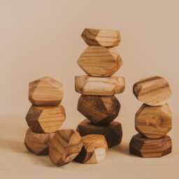 Tumi-Ishi, Wooden Stacking Stones, Toys, Balancing Rock, Montessori Toy, Learning Child Development, Baby Gift - thumbnail 3