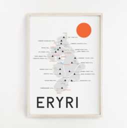 Eryri Map Print, Of Yr Wyddfa Print Cymraeg, Snowdonia Snowdon, Cymru, Wales, Welsh - thumbnail 1