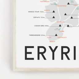 Eryri Map Print, Of Yr Wyddfa Print Cymraeg, Snowdonia Snowdon, Cymru, Wales, Welsh - thumbnail 3