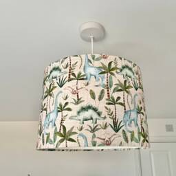 Dinosaur Lampshade, Dinosaur Jungle Lamp, Childrens Room, Nursery, Nursery Theme - thumbnail 1