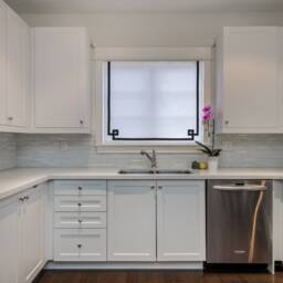 Relaxed Roman Shade, White Linen With Black Greek Key Border, Custom Window Treatment - thumbnail 3