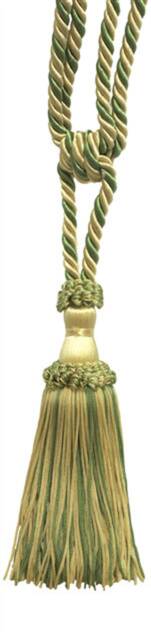 Light Gold, Olive Green Decorative Chainette Tieback, 5 3/4 Inch Tassel Length, 30 Spread - Embrace, Style# Ectb, Clr Sunflower - 8963