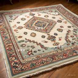 Hand Knotted Wool Rug, Multi Pink Oushak Style, Contemporary Floral Design - thumbnail 1