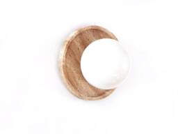 Travertine Stone & Opal Glass Globe Modern Sconce Light Vanity Fixture Kitchen Wall Dining Room