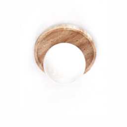 Travertine Stone & Opal Glass Globe Modern Sconce Light Vanity Fixture Kitchen Wall Dining Room - thumbnail 3