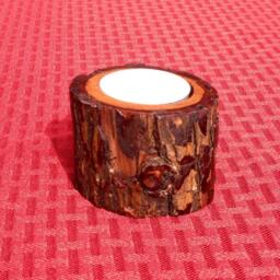 Tree Limb Candle Holder - Branch Reclaimed Wood Refurbished Real Pecan Recycled - thumbnail 2