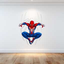 Spiderman Jumping Vinyl Wall Decal, Animated Artgerm Style Sticker - thumbnail 1