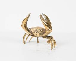Crab Figurine, 3 Inch Brass Statue, Sea Creature Sculpture, Coastal Decor, Nautical Ornament, Gift For Ocean Lovers