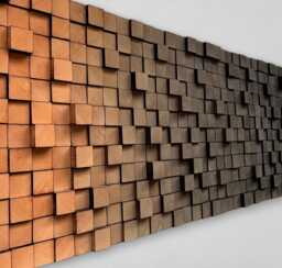 Ombre Reclaimed Wood Wall Art - Geometric Sound Diffuser