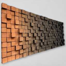 Ombre Reclaimed Wood Wall Art - Geometric Sound Diffuser - thumbnail 3