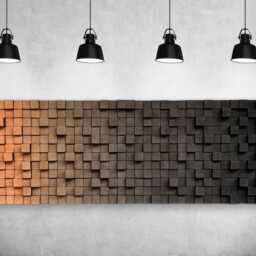 Ombre Reclaimed Wood Wall Art - Geometric Sound Diffuser - thumbnail 2