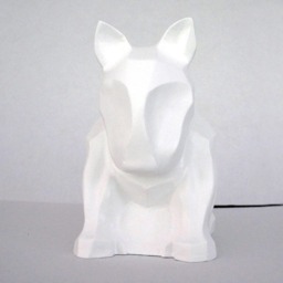 White Bull Terrier Sculpture Gypsum Cast Dog Lover Gift - thumbnail 2