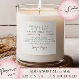 First Valentine's Day Gift For Her, Valentines Girlfriend, Boyfriend Gift, Cute Candles, Couples - thumbnail 1